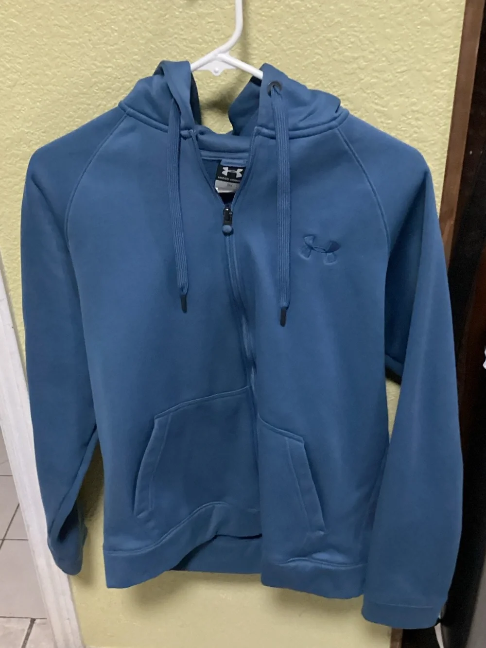 Under Armour Teal Blue Zip-Up Hoodie with Hood